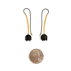 Black and Gold Flower Earrings-Earrings-Anna Krol-Pistachios