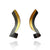 Black and Gold Line Curl Earrings-Earrings-Stella Deligianni-Pistachios
