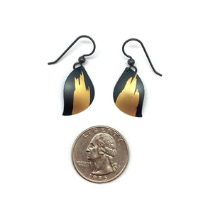 Black and Gold Petal Earring-Earrings-Judith Neugebauer-Pistachios