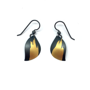 Black and Gold Petal Earring-Earrings-Judith Neugebauer-Pistachios