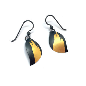 Black and Gold Petal Earring-Earrings-Judith Neugebauer-Pistachios