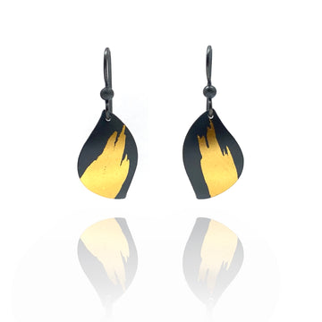 Black and Gold Petal Earring