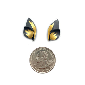 Black and Gold Petal Studs-Earrings-Judith Neugebauer-Pistachios