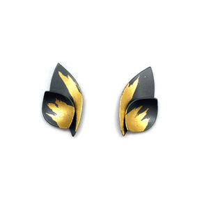 Black and Gold Petal Studs-Earrings-Judith Neugebauer-Pistachios