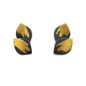 Black and Gold Petal Studs