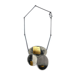 Black and Gold Puff Necklace-Necklaces-Myung Urso-Pistachios