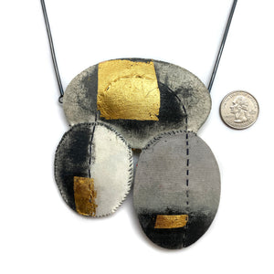 Black and Gold Puff Necklace-Necklaces-Myung Urso-Pistachios