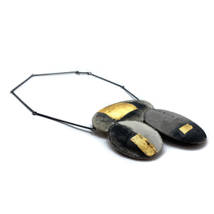 Black and Gold Puff Necklace-Necklaces-Myung Urso-Pistachios