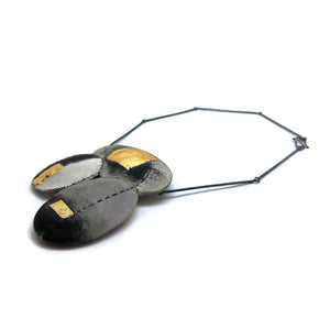 Black and Gold Puff Necklace-Necklaces-Myung Urso-Pistachios