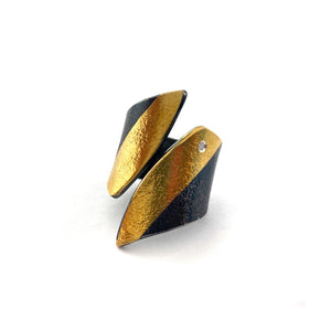 Black and Gold Statement Ring-Earrings-Stella Deligianni-Pistachios