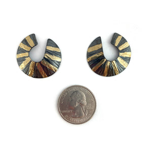 Black and Gold Striped Ear Curls-Earrings-Stella Deligianni-Pistachios