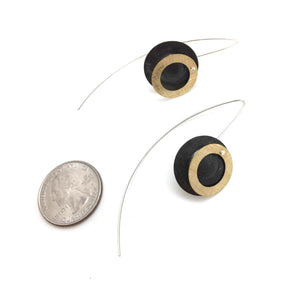 Black and Gold Vermeil Double Circle Earrings-Earrings-Mariusz Fatyga-Pistachios