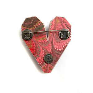 Black and Pink Heart Brooch-Pins-Eva Burton-Pistachios