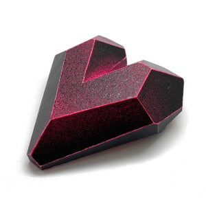 Black and Pink Heart Brooch-Pins-Eva Burton-Pistachios