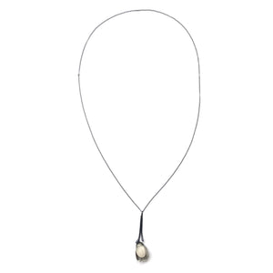 Black and Silver Floral Pendant-Necklaces-Anna Krol-Pistachios