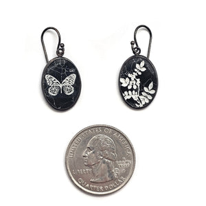 Black and White Etched Earrings-Earrings-Kelly Jean Conroy-Pistachios