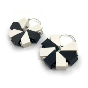 Black and White Mini Hoop Earrings-Earrings-Emiko Oye-Pistachios