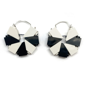 Black and White Mini Hoop Earrings-Earrings-Emiko Oye-Pistachios
