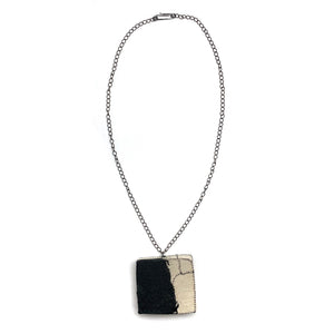 Black and White Square Pendant-Necklaces-Myung Urso-Pistachios