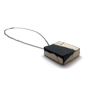 Black and White Square Pendant-Necklaces-Myung Urso-Pistachios