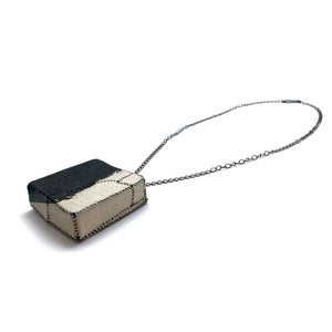 Black and White Square Pendant-Necklaces-Myung Urso-Pistachios