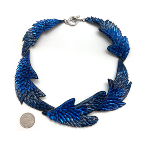 Blue Aluminum Collar Necklace-Necklaces-Eunseok Han-Pistachios