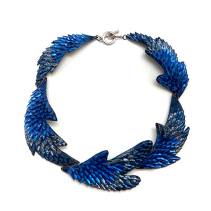 Blue Aluminum Collar Necklace-Necklaces-Eunseok Han-Pistachios