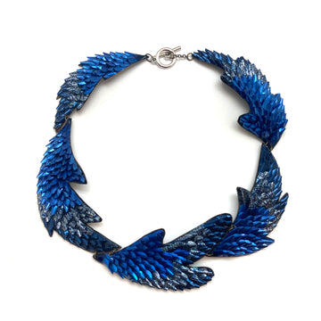 Blue Aluminum Collar Necklace