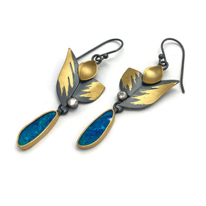Blue Bird Opal Earrings-Earrings-Judith Neugebauer-Pistachios