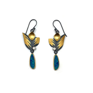 Blue Bird Opal Earrings-Earrings-Judith Neugebauer-Pistachios