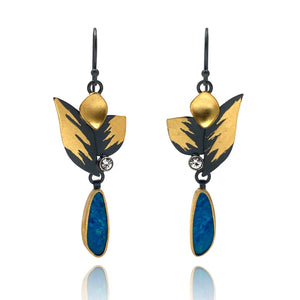 Blue Bird Opal Earrings-Earrings-Judith Neugebauer-Pistachios
