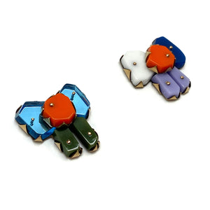 Blue Bow Studs-Earrings-Nikki Couppee-Pistachios
