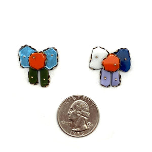Blue Bow Studs-Earrings-Nikki Couppee-Pistachios