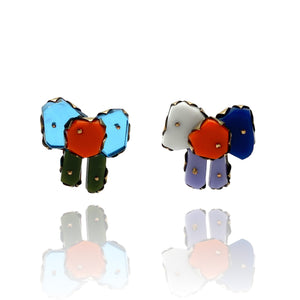 Blue Bow Studs-Earrings-Nikki Couppee-Pistachios