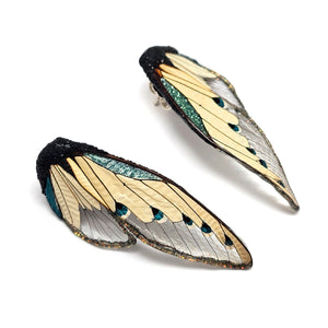 Blue Dot Wing Earrings-Earrings-Märta Mattsson-Pistachios