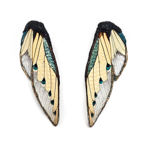 Blue Dot Wing Earrings-Earrings-Märta Mattsson-Pistachios
