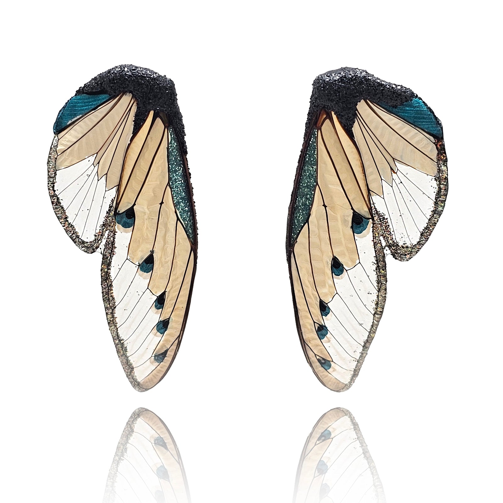Blue Dot Wing Earrings-Earrings-Märta Mattsson-Pistachios