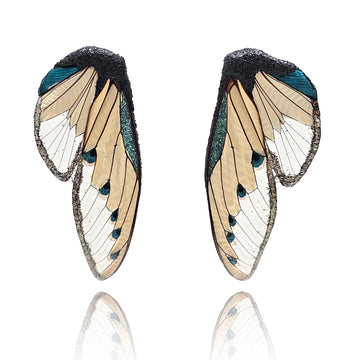 Blue Dot Wing Earrings