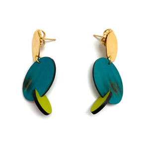 Blue Double Oval Earrings-Earrings-Cristina Zani-Pistachios