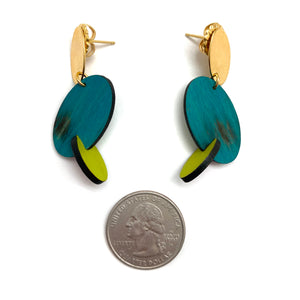 Blue Double Oval Earrings-Earrings-Cristina Zani-Pistachios