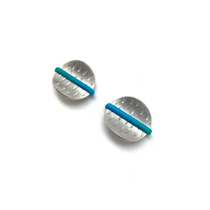 Blue Elastic Sterling Silver Earrings-Earrings-Gilly Langton-Pistachios