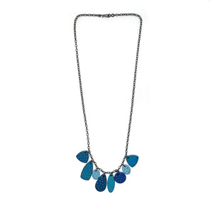 Blue Enamel Necklace with Gold Details-Necklaces-Jenne Rayburn-Pistachios