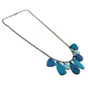 Blue Enamel Necklace with Gold Details-Necklaces-Jenne Rayburn-Pistachios