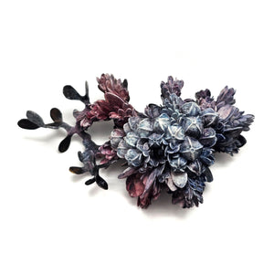 Blue Flora Curiosa Brooch-Pins-Hanna Liljenberg-Pistachios