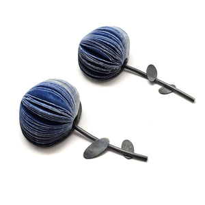 Blue Flower Paper Earrings-Earrings-Naoko Yoshizawa-Pistachios