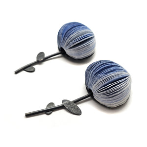 Blue Flower Paper Earrings-Earrings-Naoko Yoshizawa-Pistachios
