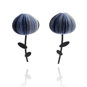 Blue Flower Paper Earrings-Earrings-Naoko Yoshizawa-Pistachios