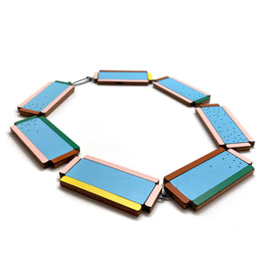 Blue Geometric Necklace-Necklaces-Karen Vanmol-Pistachios
