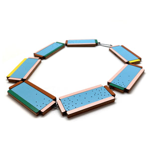 Blue Geometric Necklace-Necklaces-Karen Vanmol-Pistachios