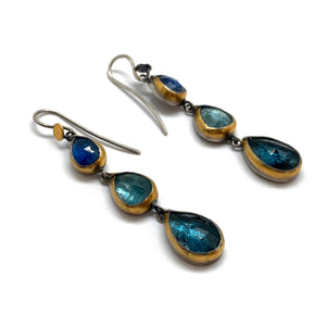 Blue Kyanite Tiered Earrings-Earrings-Austin Titus-Pistachios